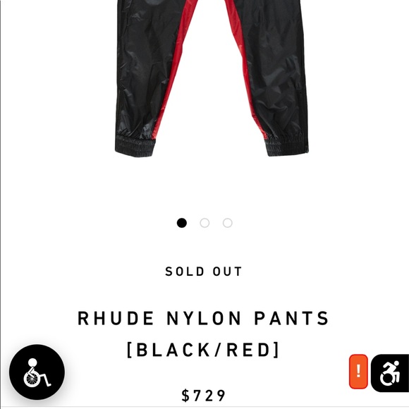 RHUDE nylon black and red joggers Size L - Picture 4 of 7